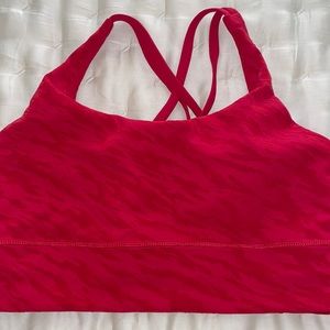 Red Lululemon sports bra